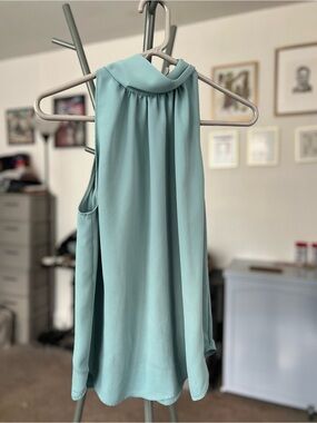 Aritzia Babaton Sleeveless Halter Blouse in Yucca Green